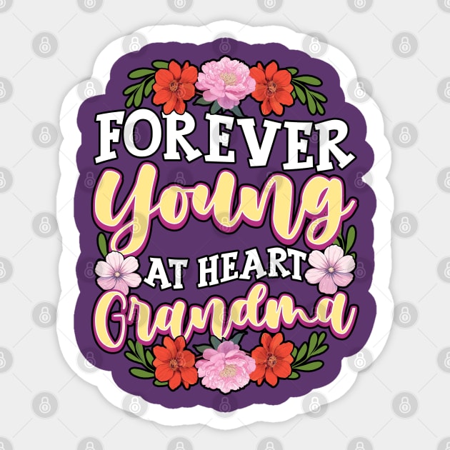 Forever Young at Heart Grandma Sticker by creative